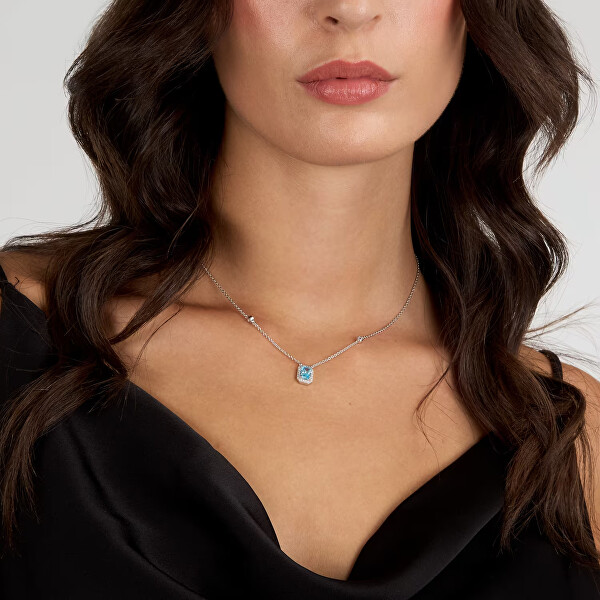 Náhrdelník se světle modrým zirkonem Tesori SAIW315