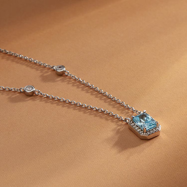 Náhrdelník se světle modrým zirkonem Tesori SAIW315