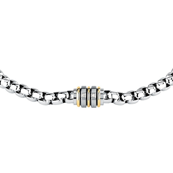 Stylový bicolor náramek s diamanty Venezia Diamonds SAUK08