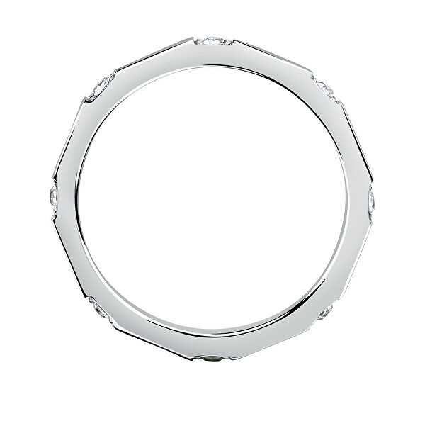 Stylový ocelový prsten s krystaly Motown SALS85