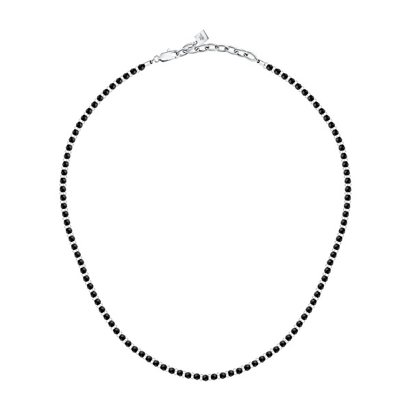 Stilvolle Herrenhalskette mit schwarzen Perlen Pietre S1728