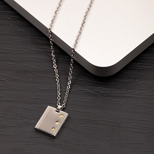 Stylový pánský ocelový náhrdelník Gold SATM01