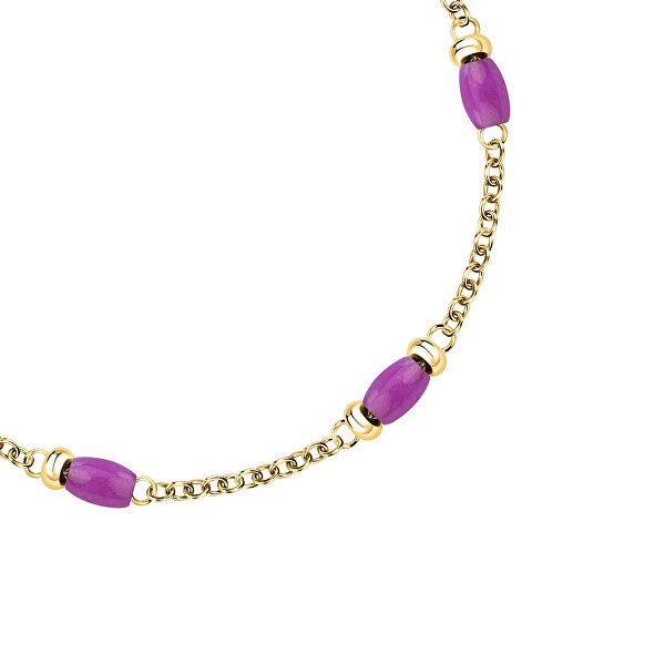 Stílusos aranyozott karkötő gyöngyökkel Colori SAXQ15