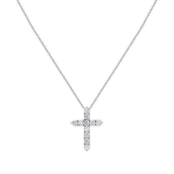 Affascinante collana in argento con croce Large Cross Tesori SAIW116