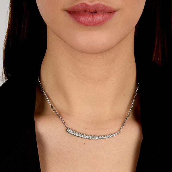 Třpytivý dámský náhrdelník z oceli Design SAYP03