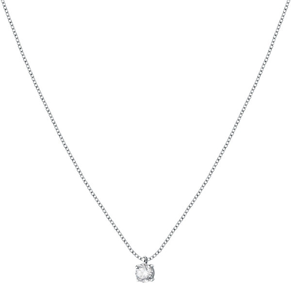 Trblietavý strieborný náhrdelník s kryštálom Tesori SAIW98 (retiazka, prívesok)