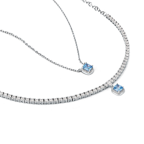 Třpytivý stříbrný náhrdelník Tesori SAIW106