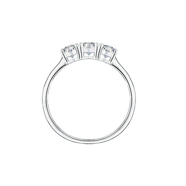 Třpytivý stříbrný prsten se zirkony Tesori SAIW1220
