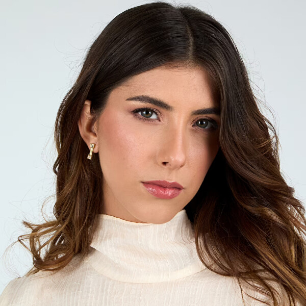 Visací pozlacené náušnice s krystaly Gioia SAVY45