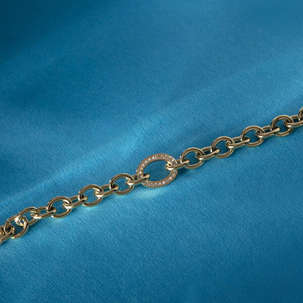 Výrazný pozlacený náramek s krystaly Intrecci SAZC03