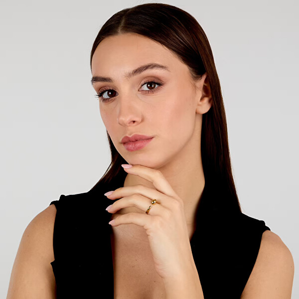 Výrazný pozlacený prsten pro ženy Design SAYP1601