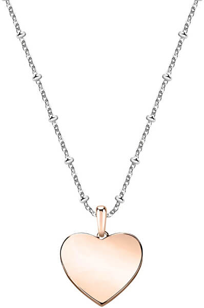Bicolor náhrdelník se srdíčkem Love SOR16