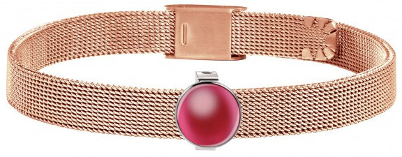 Bracciale placcato in oro rosa con ciondolo rosso Sensazioni SAJT59