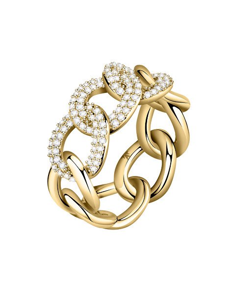 Elegantní pozlacený prsten s krystaly Incontri SAUQ110
