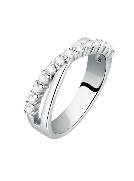 Elegantní stříbrný prsten se zirkony Scintille SAQF151