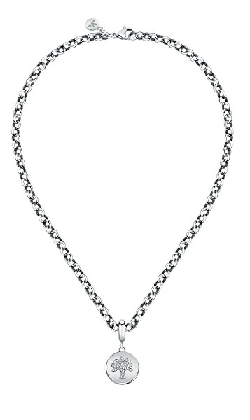 Schöne Halskette aus Stahl Glöckchen Baum des Lebens Drops SCZ1231