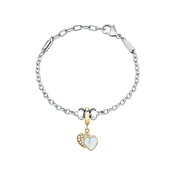 Bellissimo bracciale in acciaio con cuori Drops SCZ1371