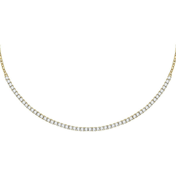 Luxusný pozlátený náhrdelník s čírymi zirkónmi Scintille SAQF24