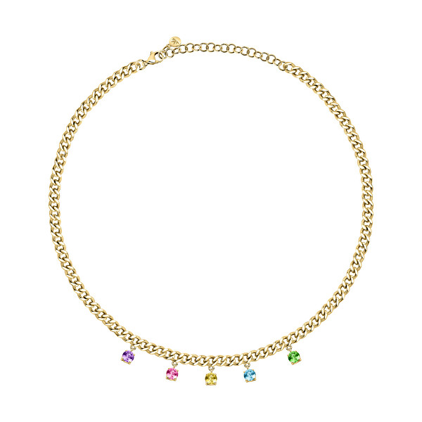 Luxuriöse vergoldete Halskette mit Kristallen Poetica SAUZ01