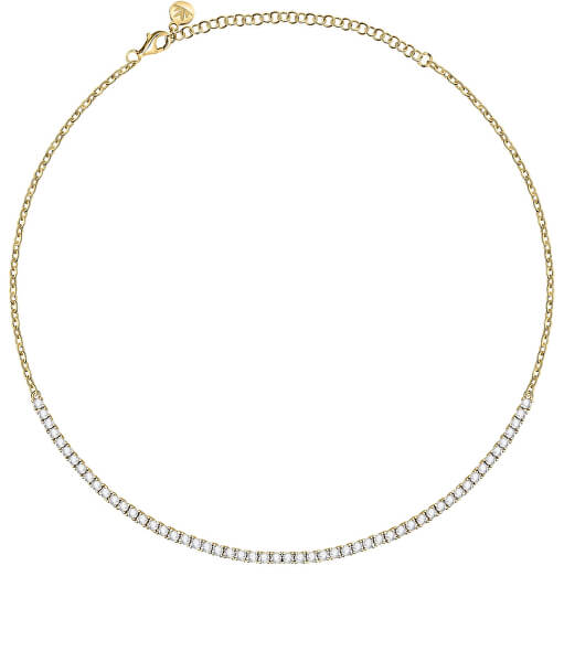 Luxuriöse vergoldete Halskette mit Zirkonen Scintille SAQF04