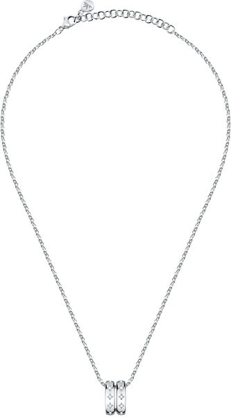 Moderní ocelový náhrdelník Insieme SAKM89 (řetízek, přívěsek)