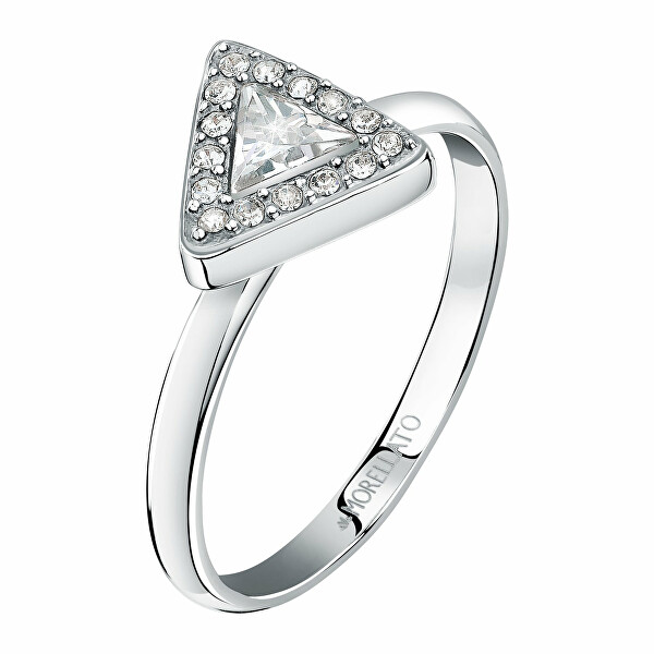 Módní ocelový prsten s krystaly Trilliant SAWY08