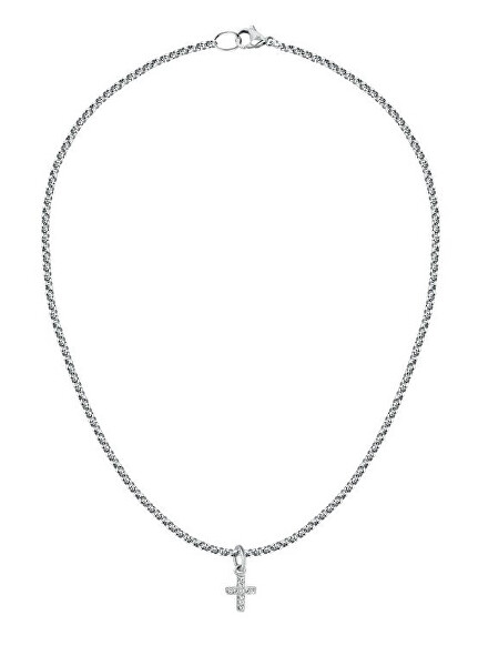 Nadčasový ocelový náhrdelník s křížkem SCZ1288
