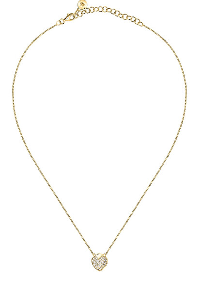 Zarte vergoldete Halskette Herz mit Kristallen Istanti SAVZ13