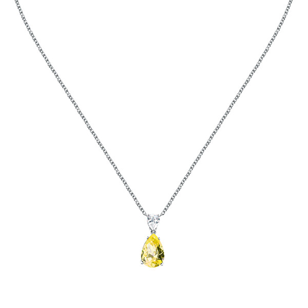 Nežný strieborný náhrdelník so zirkónmi Tesori SAIW193