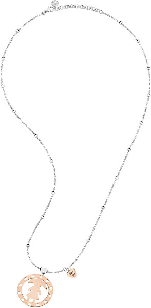 Zweifarbige Halskette aus Stahl Girl Talismani SAQE01