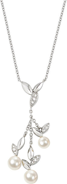 Ocelový náhrdelník s perlami Gioia SAER17