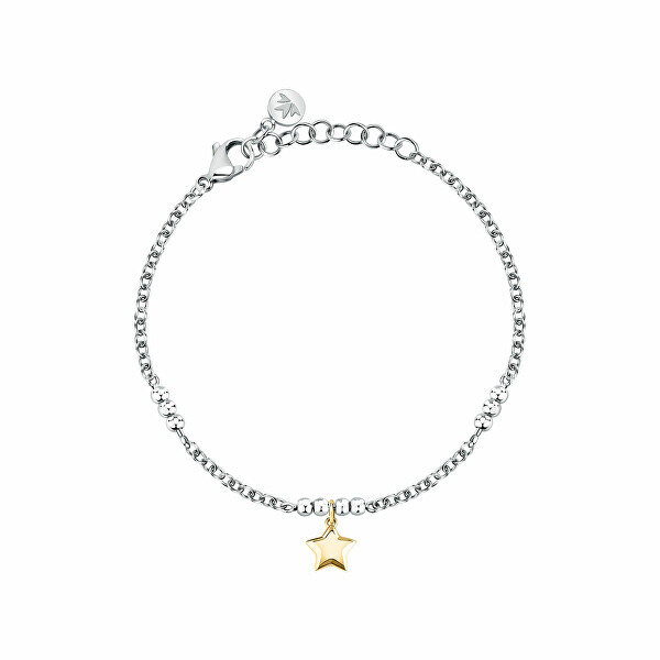 Bracciale in acciaio con stella placcata oro Talismani SAIX27