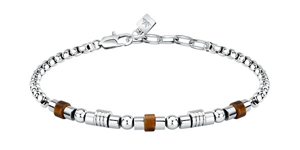 Stahl-Herrenarmband mit Tigerauge Pietre S1743