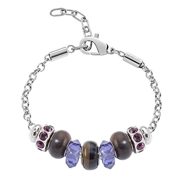 Bracciale incantevole in acciaio con ciondoli Drops SCZ360