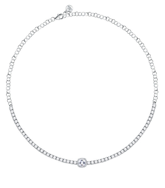 Okouzlující stříbrný náhrdelník se zirkony Tesori SAIW107