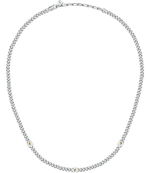 Pánský masivní ocelový náhrdelník Gold SATM21