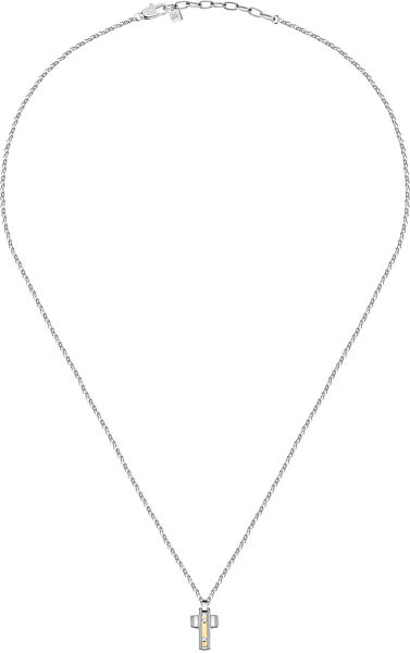 Pánsky oceľový náhrdelník Krížik Gold SATM02