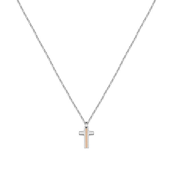 Pánský ocelový náhrdelník s křížkem Motown SALS44