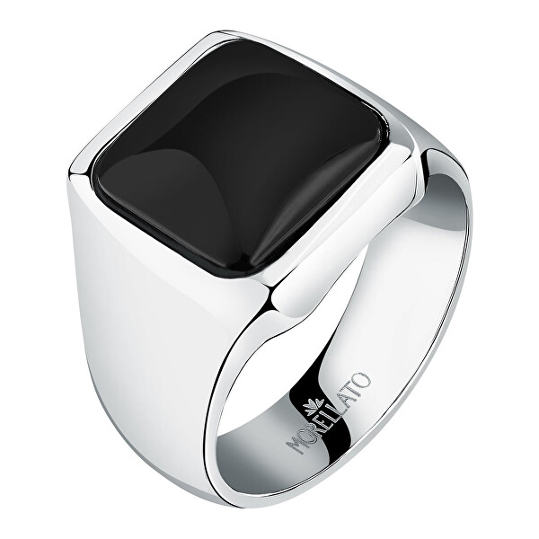 Pánský ocelový prsten s achátem Pietre S17370