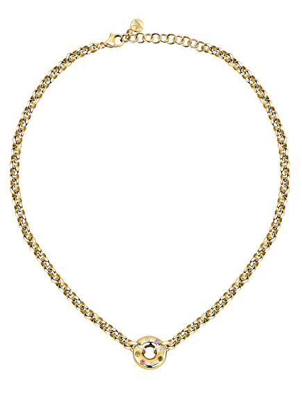 Pozlátený náhrdelník s farebnými kryštálmi Bagliori SAVO03