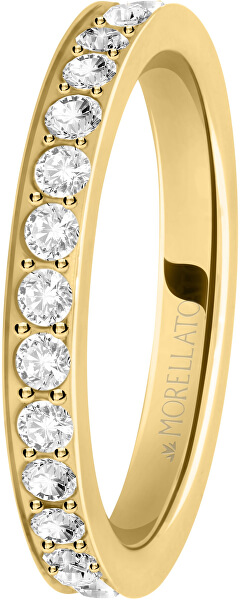 Pozlacený prsten s krystaly Love Rings SNA39