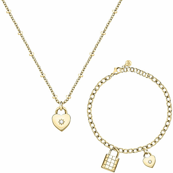 Pôvabná súprava šperkov s kryštálmi Abbraccio SAUB19 (náhrdelník, náramok)