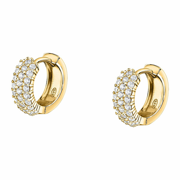 Charmante vergoldete Ohrringe Kreise mit Zirkonias Tesori SAIW145