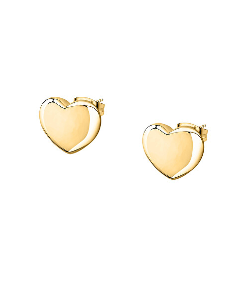 Splendidi orecchini placcati in oro a forma di cuore Istanti SAVZ06