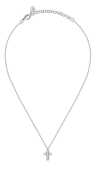 Půvabný stříbrný náhrdelník s křížkem Small Cross Tesori SAIW118
