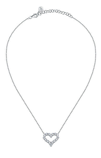 Bájos ezüst szív nyaklánc Romantikus SAIW128