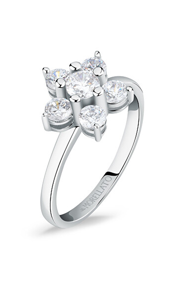 Bájos ezüst gyűrű virággal Tesori SAIW127