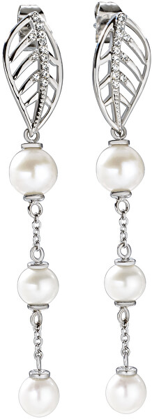 Cercei romantice cu perle reale Foglia AKH14