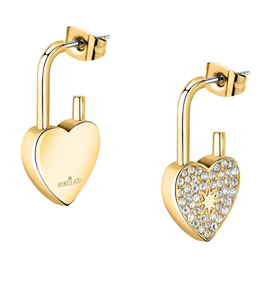 Romantici orecchini placcati in oro con cristalli Abbraccio SABG27