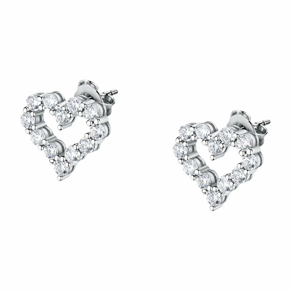 Romantické stříbrné náušnice ve tvaru srdcí Tesori SAIW130